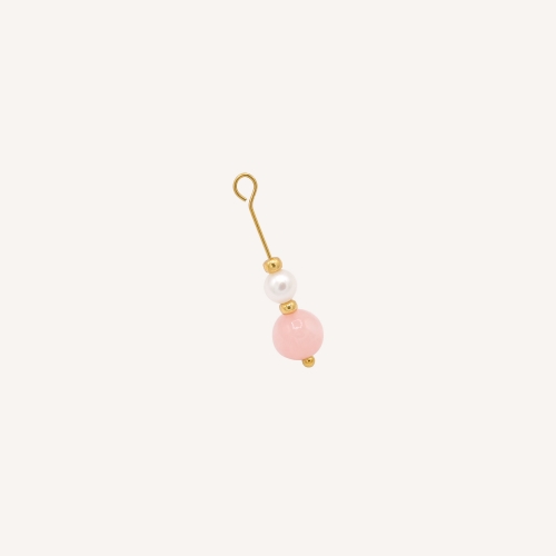 FM - PENDENTIF ROSE ET PERLE